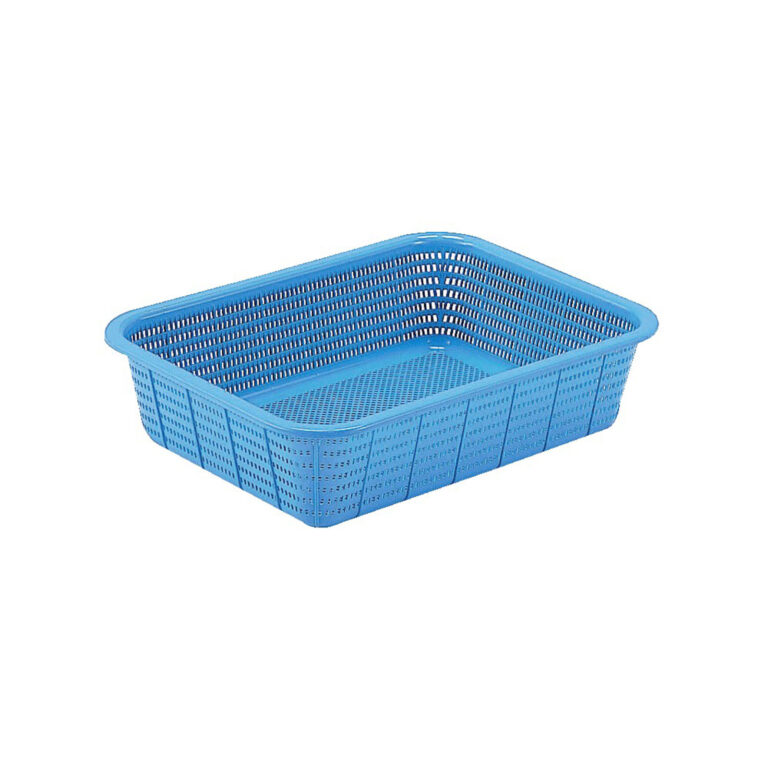 愛用かご浅型中　ブルー