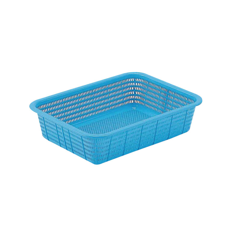 愛用かご浅型大　ブルー