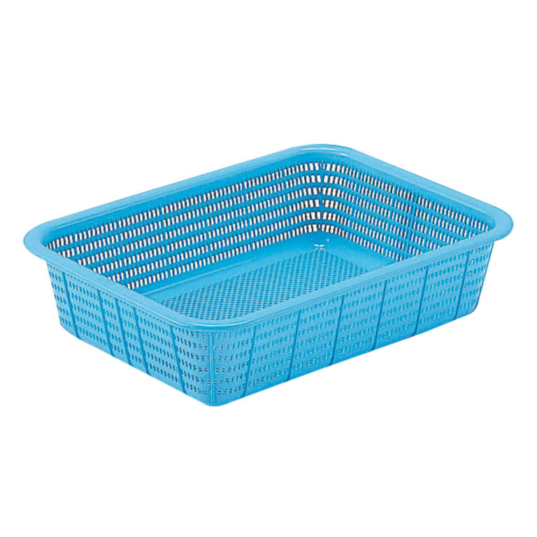 愛用かご浅型小　ブルー