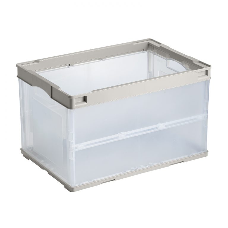 エンジェル折りコン５０蓋なしＬ（ＣＢ－Ｓ５１ＮＲＬ）　グレージュ透明