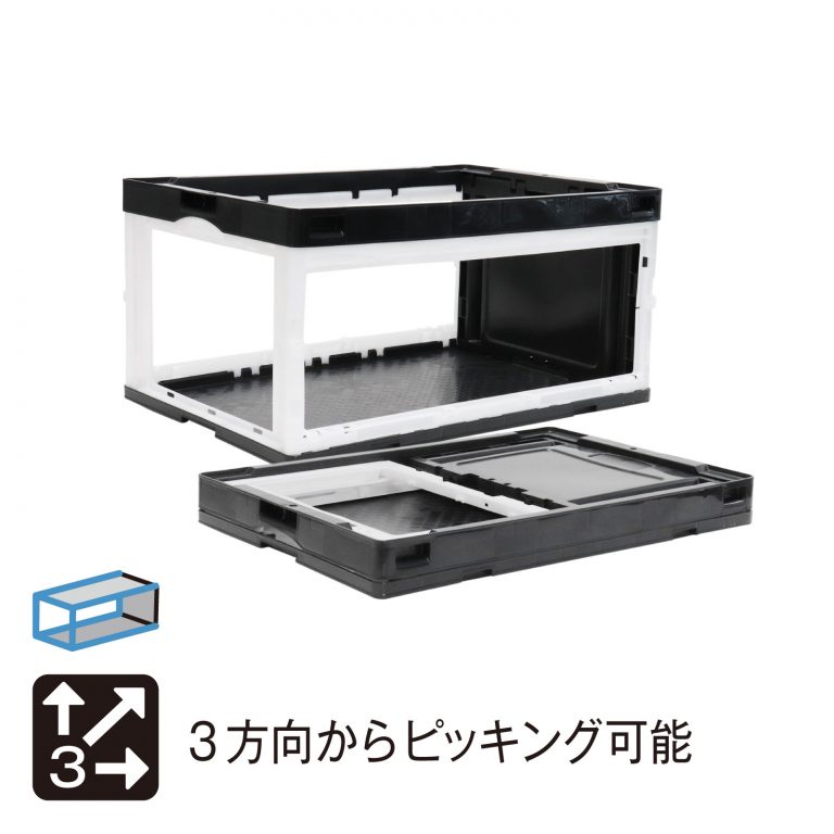 NEWリスラック折りコンＣＢ７６ＮＲ長側両面短側片面枠のみ　ブラック透明