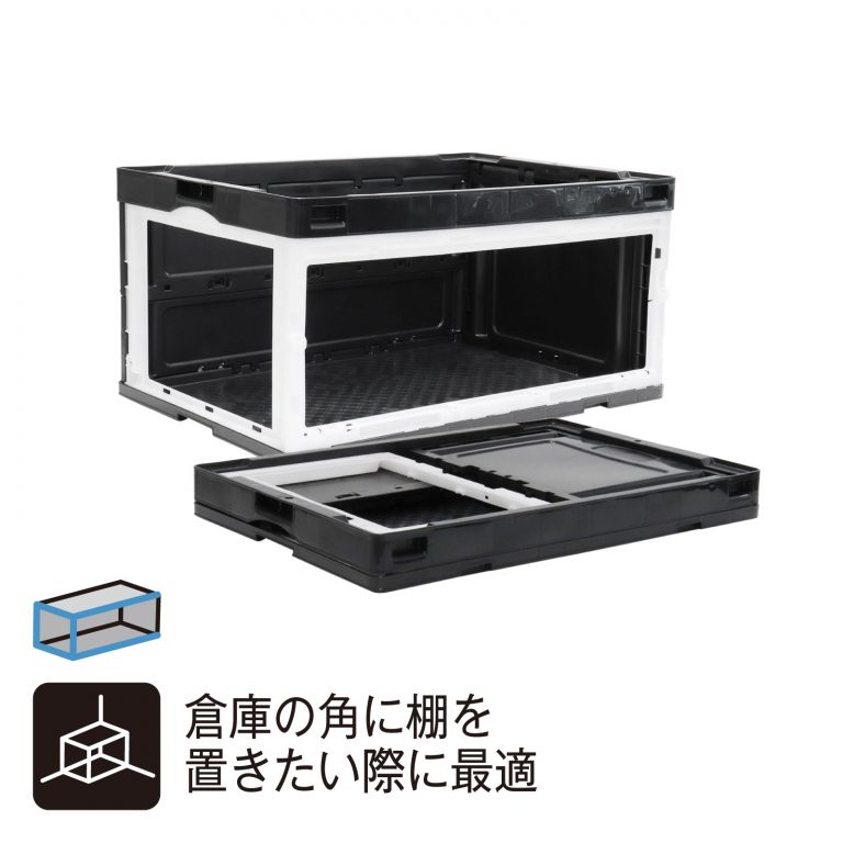 NEWリスラック折りコンＣＢ７６ＮＲ長短側片面枠のみ（左）　ブラック透明